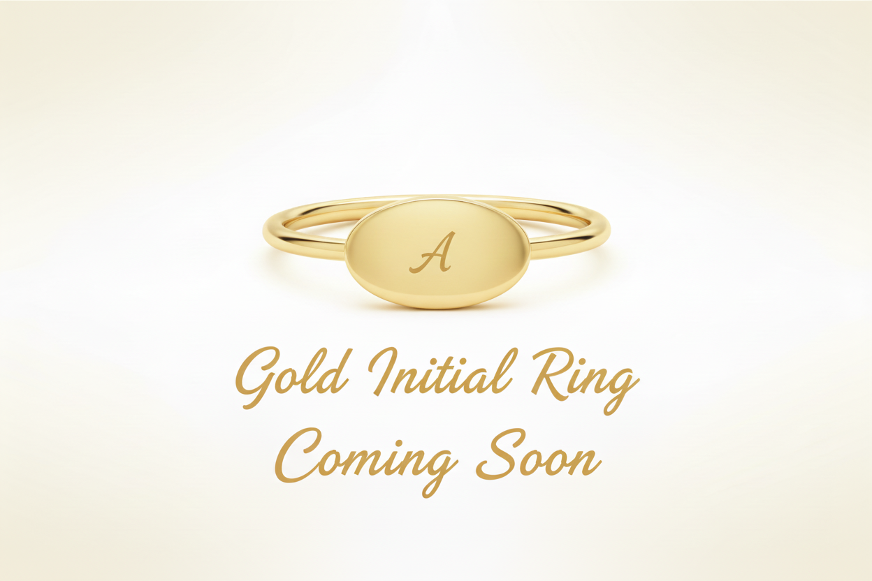Gold Initial Ring Coming Soon Banner